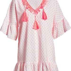 Lilly Pulitzer Pink and White Tassel Coverup